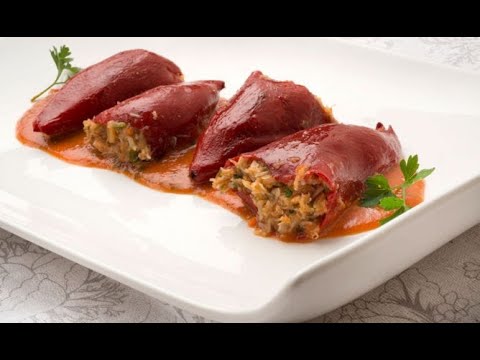receta de pimientos rellenos de centollo con jamón