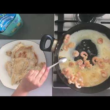 receta de pechuga en salsa blanca de camarones