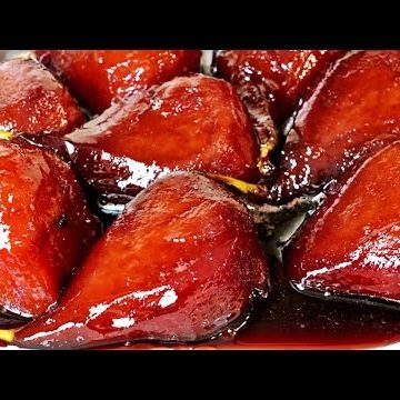 receta de peras al vino tinto y canela