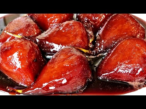 receta de peras al vino tinto y canela