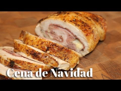 receta de pechugas de pavo rellenas de queso de cabra y esparrago con jamón