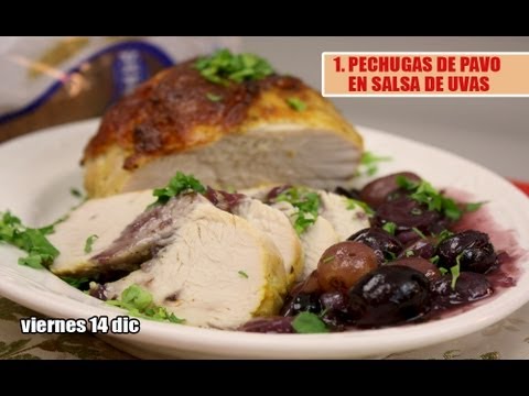 receta de pavos en salsa de uvas y champan
