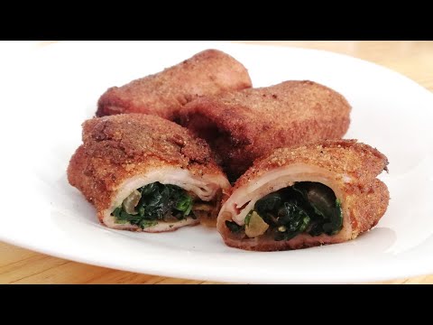 Receta de rollitos de jamón con espinacas