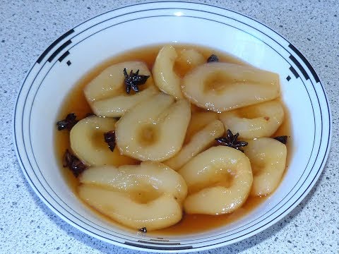 receta de peras dulces al licor