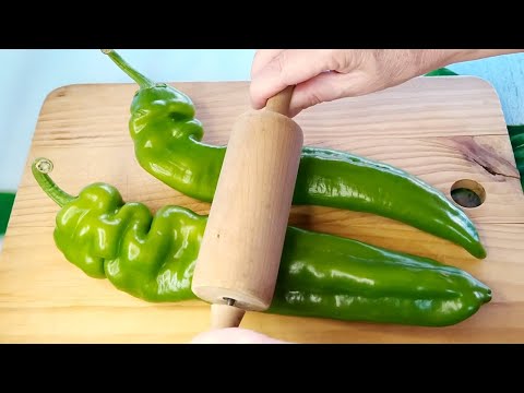 receta de pimientos verdes con arroz y nueces