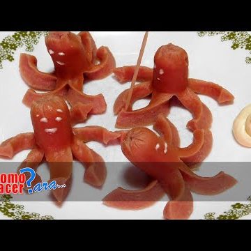 Receta de salchichas con forma de pulpo