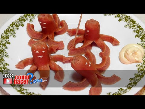 Receta de salchichas con forma de pulpo