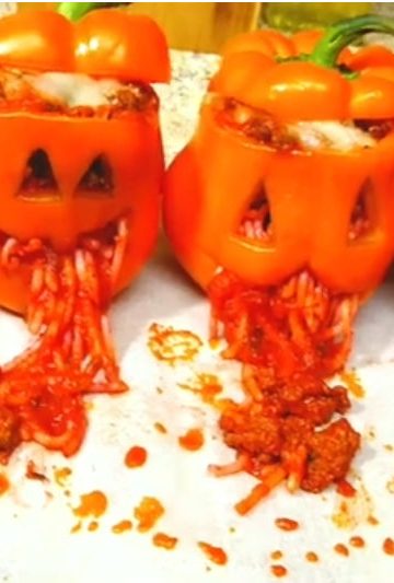 Receta de pimientos rellenos para Halloween