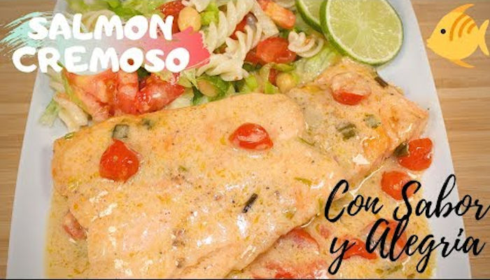 Receta de salmón a la plancha con salsa de queso