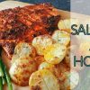 Receta de salmón al horno con patatas y verduras