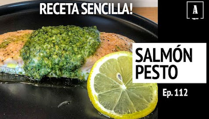 Receta de salmón al pesto