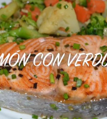 Receta de salmon con vegetales