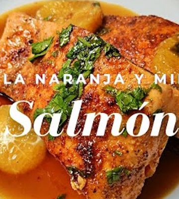 Receta de salmón glaseado con mandarina y miel