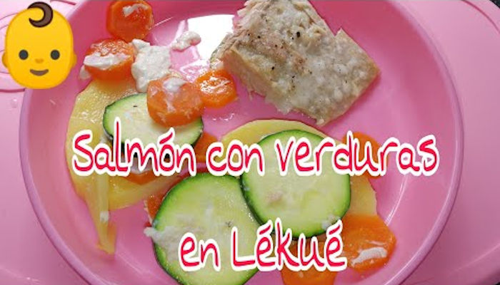 Receta de salmón lékué con verduras