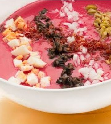 Receta de salmorejo de remolacha y manzana