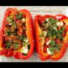 receta de pimiento rojo relleno vegetariano