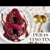receta de peras al vino con crema de queso
