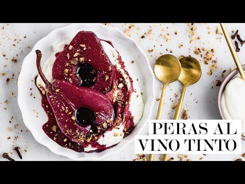receta de peras al vino con crema de queso