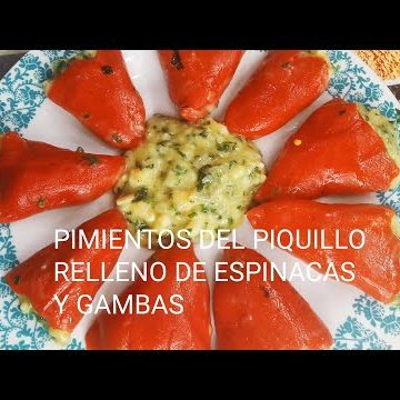 receta de pimientos rellenos de espinacas y gambas