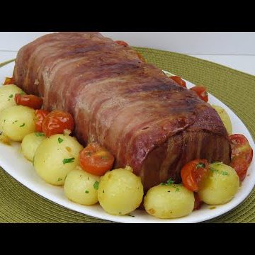 Receta de rollo de carne picada envuelto en bacon