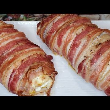 Receta de rollitos de tocino con pollo