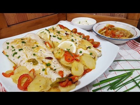 receta de pescadilla al horno con salsa