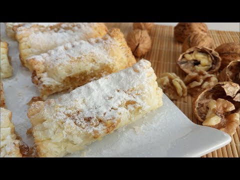 Receta de rollitos de hojaldre con nueces y miel