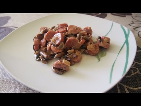 Receta de salchichas con champiñones